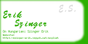 erik szinger business card